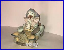 Lladro Clown Figurine Trip To The Circus #8136 Clown in Car with Dog Excellent