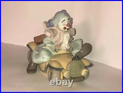 Lladro Clown Figurine Trip To The Circus #8136 Clown in Car with Dog Excellent