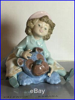 Lladro Collectible Figurine Giddy Up 5664 Girl Riding Stuffed Dog Or Bear Bnib