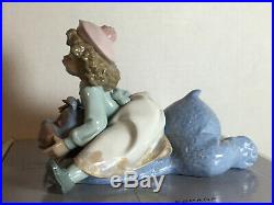 Lladro Collectible Figurine Giddy Up 5664 Girl Riding Stuffed Dog Or Bear Bnib