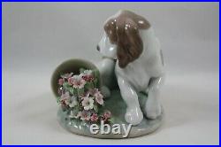 Lladro Collectors Society It Wasn't Me 7672 Dog With Flower Pot Figurine