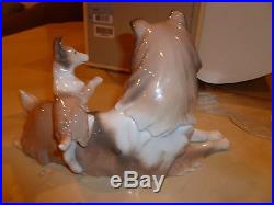 Lladro Collie Dog With Puppy Mint in Box #6459 Retired