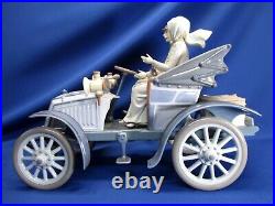 Lladro Couple & Dog In Car #99 12.5h X 17.5l X 8w, LL 92e On License Plate