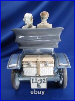 Lladro Couple & Dog In Car #99 12.5h X 17.5l X 8w, LL 92e On License Plate