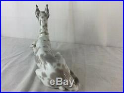 Lladro DOG Figurine 1068 GREAT DANE Retired 1989 Gray Spottted