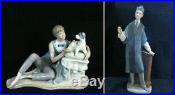 Lladro Daisa & Nao Lawyer Barrister Attorney & Boy Dog Figurines Salvador Furió