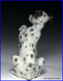 Lladro Dalmatian # 1262 Dog Sitting Up Cute Puppy! No Box Mint
