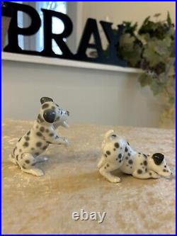 Lladro Dalmatian Dogs #1261 & #1262 Mint Condition Fast Shipping