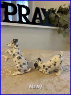 Lladro Dalmatian Dogs #1261 & #1262 Mint Condition Fast Shipping