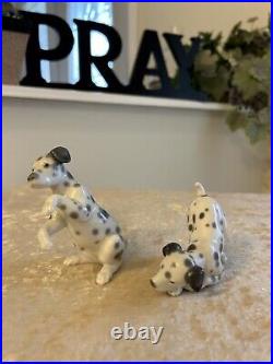 Lladro Dalmatian Dogs #1261 & #1262 Mint Condition Fast Shipping