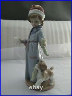 Lladro Dear Santa Christmas Figurine With Puppy Dog Ref 6166 Rare First Quality