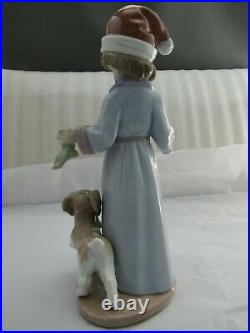 Lladro Dear Santa Christmas Figurine With Puppy Dog Ref 6166 Rare First Quality