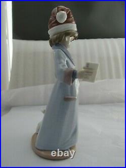 Lladro Dear Santa Christmas Figurine With Puppy Dog Ref 6166 Rare First Quality