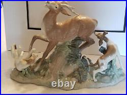 Lladro Deer Hunting Rare Mint ConditionLarge