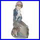 Lladro Devotion Jealousy Figurine Girl WithLamb & Dog Glossy Porcelain 1278