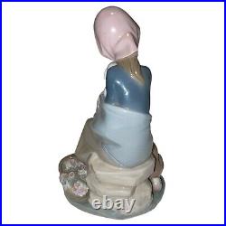 Lladro Devotion Jealousy Figurine Girl WithLamb & Dog Glossy Porcelain 1278