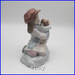 Lladro Dog And Girl 01008265 Pottery Doll Figurine