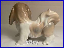 Lladro Dog Lhasa Apso Figurine 4642 Glossy Porcelain No Box