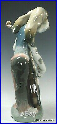 Lladro Dog Playing Bass Fiddle #1154 Free Shipping Rare Perfect- Mint