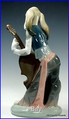 Lladro Dog Playing Bass Fiddle #1154 Free Shipping Rare Perfect- Mint