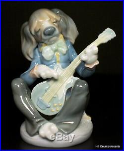 Lladro Dog Playing Guitar Seated 1153 Rare Perfect Condition Mint