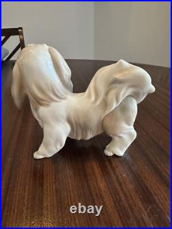 Lladro Dog Porcelain Lhasa Apso/shitzu Rare Glazed Figurine # 4642 Mint