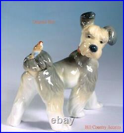 Lladro Dog Unexpected Visit # 6829 Puppy With A Bird On His Tail Mib