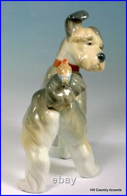 Lladro Dog Unexpected Visit # 6829 Puppy With A Bird On His Tail Mib