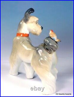 Lladro Dog Unexpected Visit # 6829 Puppy With A Bird On His Tail Mib