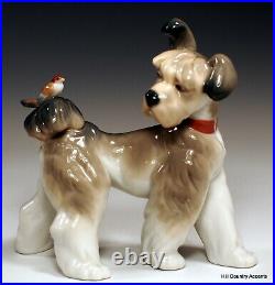 Lladro Dog Unexpected Visit # 6829 Puppy With A Butterfly On His Tail Mib