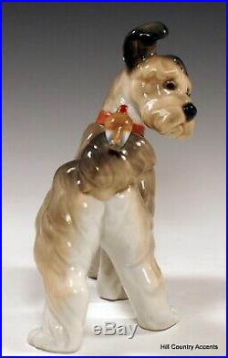 Lladro Dog Unexpected Visit # 6829 Puppy With A Butterfly On His Tail Mib