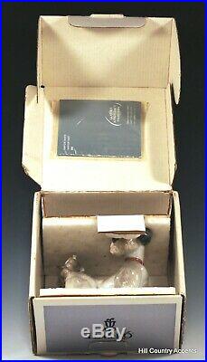 Lladro Dog Unexpected Visit # 6829 Puppy With A Butterfly On His Tail Mib