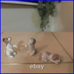 Lladro Dogs # 5311 3 Pieces Rare Mint Condition Mini Puppies Box Fast Shipping