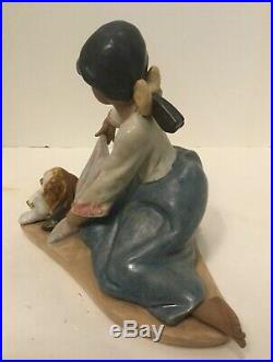Lladro Dogs Best Friend Gres Finish 12287 Girl & Dog Mint with Box