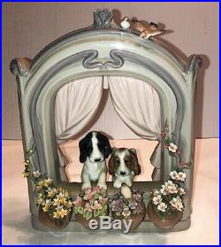 Lladro Dogs in Window Please Come Home #6502 Estate. SALE WAS $750