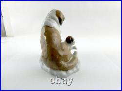 Lladro Domestic Animals Baby Sitting St Bernard Dog and Puppy Figurine NO BOX