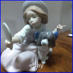 Lladro Dressed up girl dog Figurine