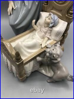 Lladro Dutch Mother 12 Baby Cradle Dog Figurine