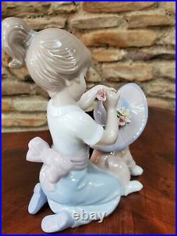 Lladro Elegant Touch # 6862 Girl with Dog Figurine Retail $460.00