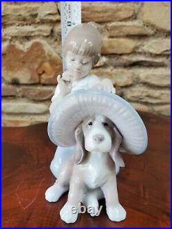 Lladro Elegant Touch # 6862 Girl with Dog Figurine Retail $460.00