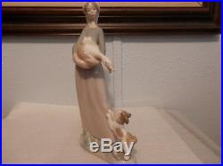 Lladro Female with Dog Figurine, Made in Spain