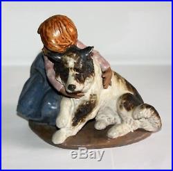 Lladro Figure Girl with Dog Handmade in Spain Daisa 1989 No. 2200