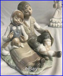 Lladro Figurine 1230 FRIENDSHIP Boy & Girl With Puppy Dog Mint