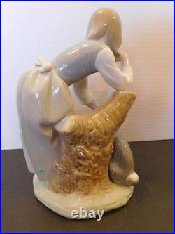 Lladro Figurine #1246 Caress & Rest Girl Petting Dog Mint