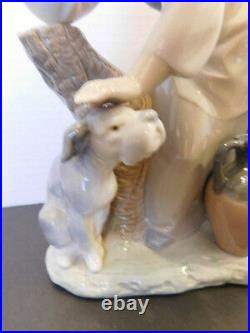 Lladro Figurine #1246 Caress & Rest Girl Petting Dog Mint