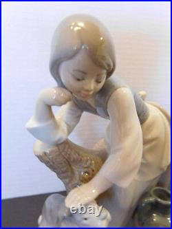 Lladro Figurine #1246 Caress & Rest Girl Petting Dog Mint