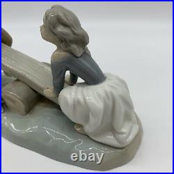 Lladro Figurine 4867 Seesaw Boy & Girl Playing With Puppy Dog Glossy Finish 9