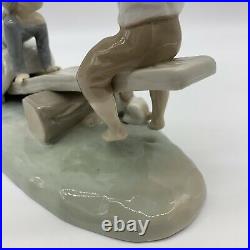 Lladro Figurine 4867 Seesaw Boy & Girl Playing With Puppy Dog Glossy Finish 9