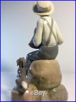 Lladro Figurine 5166 Sea Fever, Mint, Retired, Boy with Sail Boat & Dog (A)