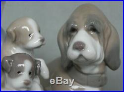 Lladro Figurine 5456 New Playmates Young Boy With Dog & Puppies